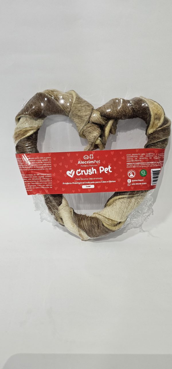 Mordedor Natural Crush Pet - Pele Bovina em Coração