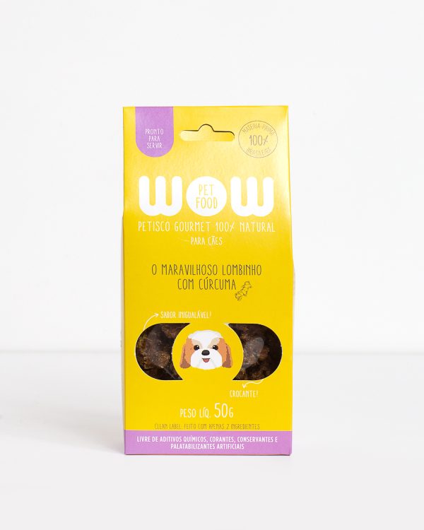 Petisco Natural para Cães sabor Lombinho com Cúrcuma - WOW Pet