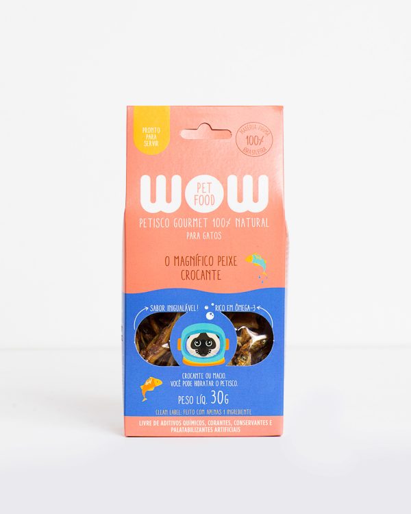 Petisco Natural para Gatos sabor Peixe Crocante - Wow Pet