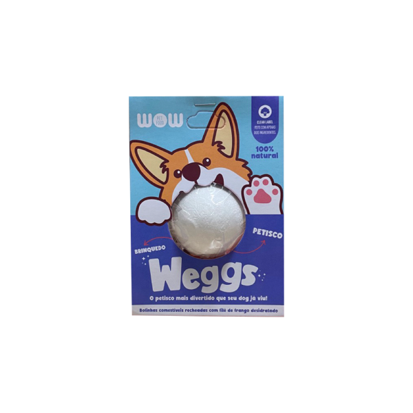 Petisco Natural para Cães Weggs sabor Frango - Wow Pet