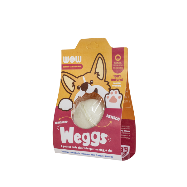 Petisco Natural para Cães Weggs sabor Frango com Alecrim - Wow Pet