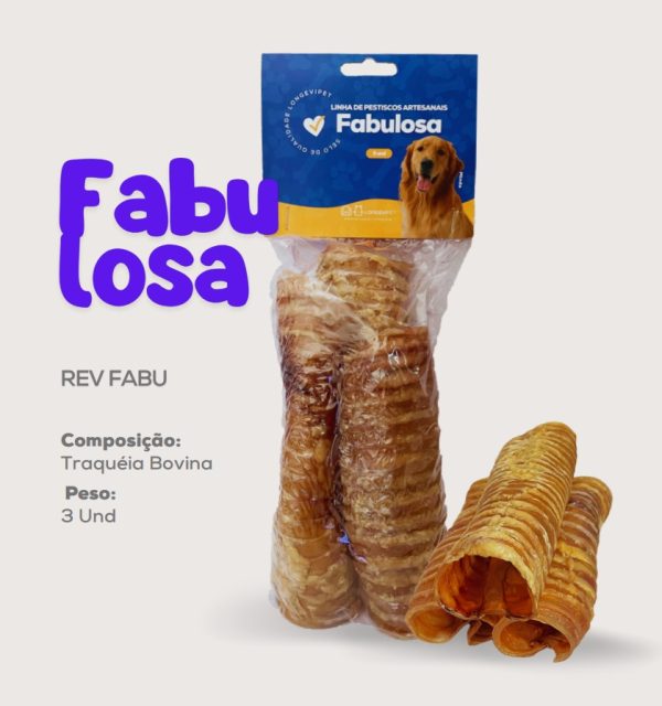 Traqueia Bovina / Mordedor Natural para Cães - Fabulosa