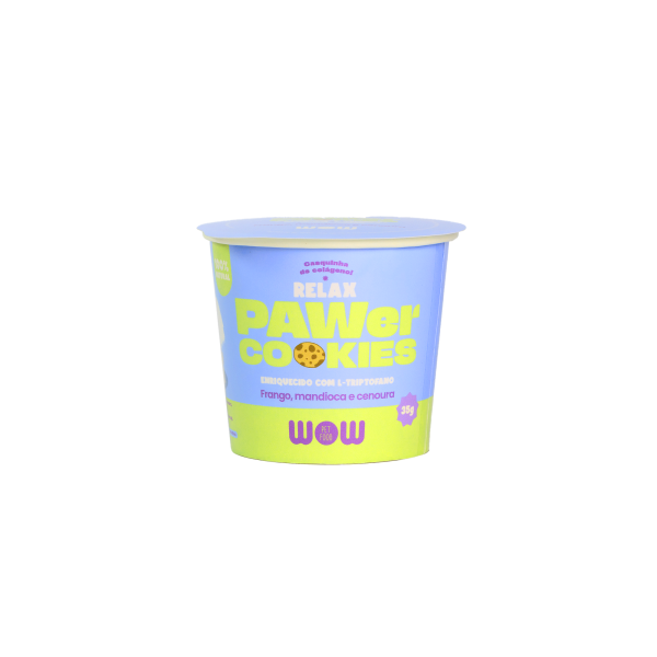 Petisco Natural Cookies RELAX de Frango, Mandioca e Cenoura - WOW Pet