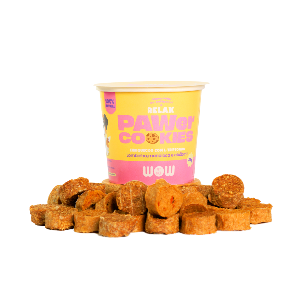 Petisco Natural Cookies RELAX de Lombinho, Mandioca e Abóbora - WOW Pet