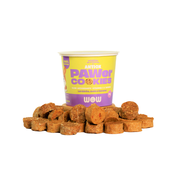 Pestico Natural Cookies ANTIOX de Lombinho, Aveia e Banana - WOW Pet