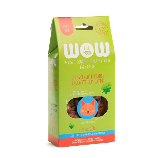 Petisco Natural para Gatos sabor Peito de Frango com Catnip - Wow Pet