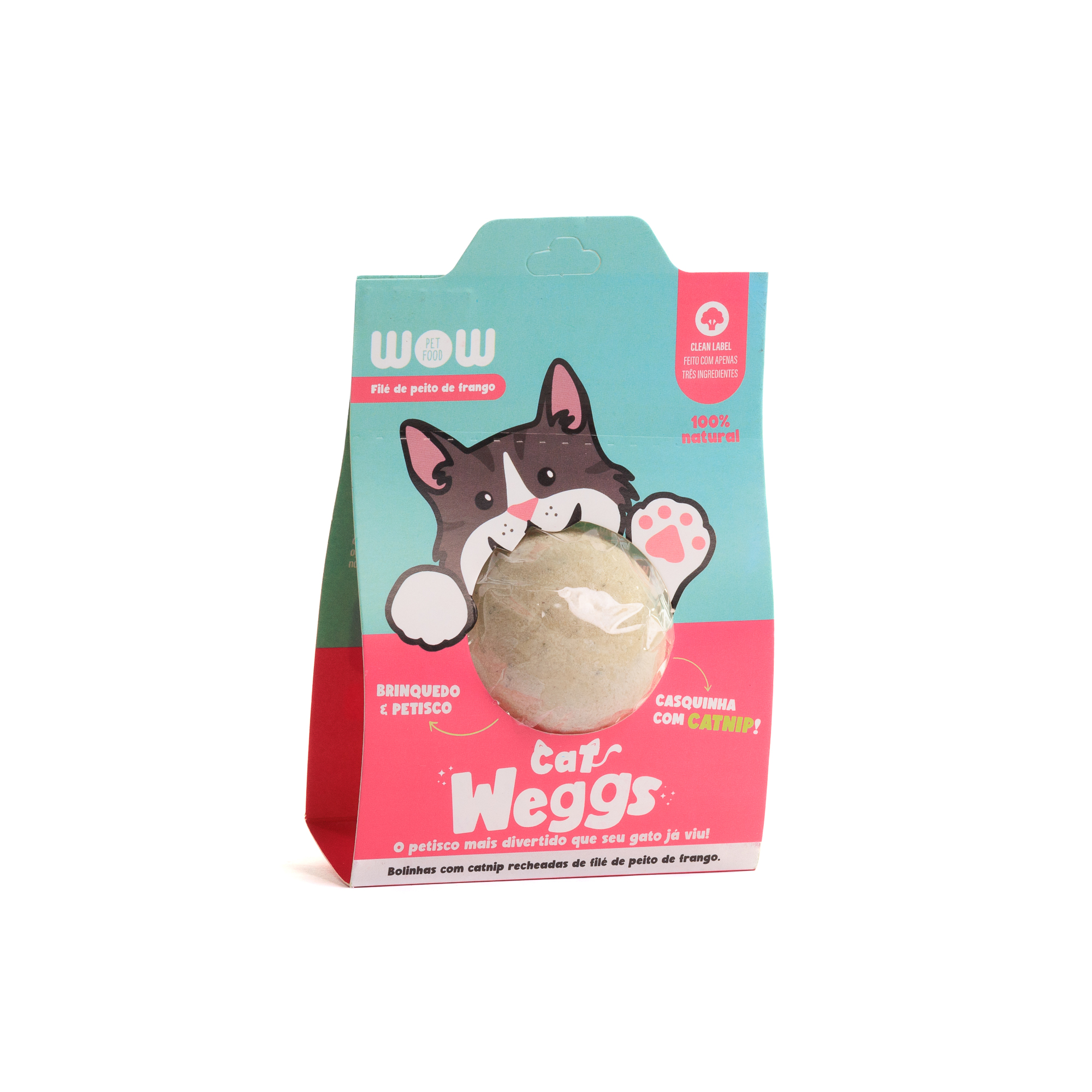 Petisco Natural para gatos Weggs sabor Frango com Catnip - Wow Pet