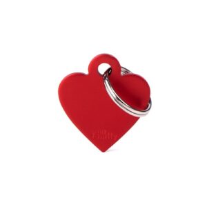 Medalha de Identificação Coração Vermelho - Gravação Frente e Verso
